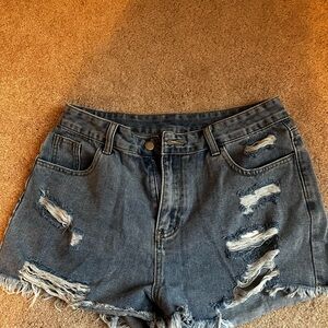 Distressed Denim Shorts